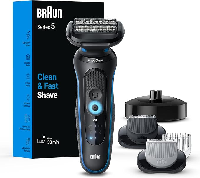 Braun Electric Shaver for Men, Series 5 5150cs, Wet & Dry Razor, Turbo Shaving Mode, Foil Shaver,... | Amazon (US)