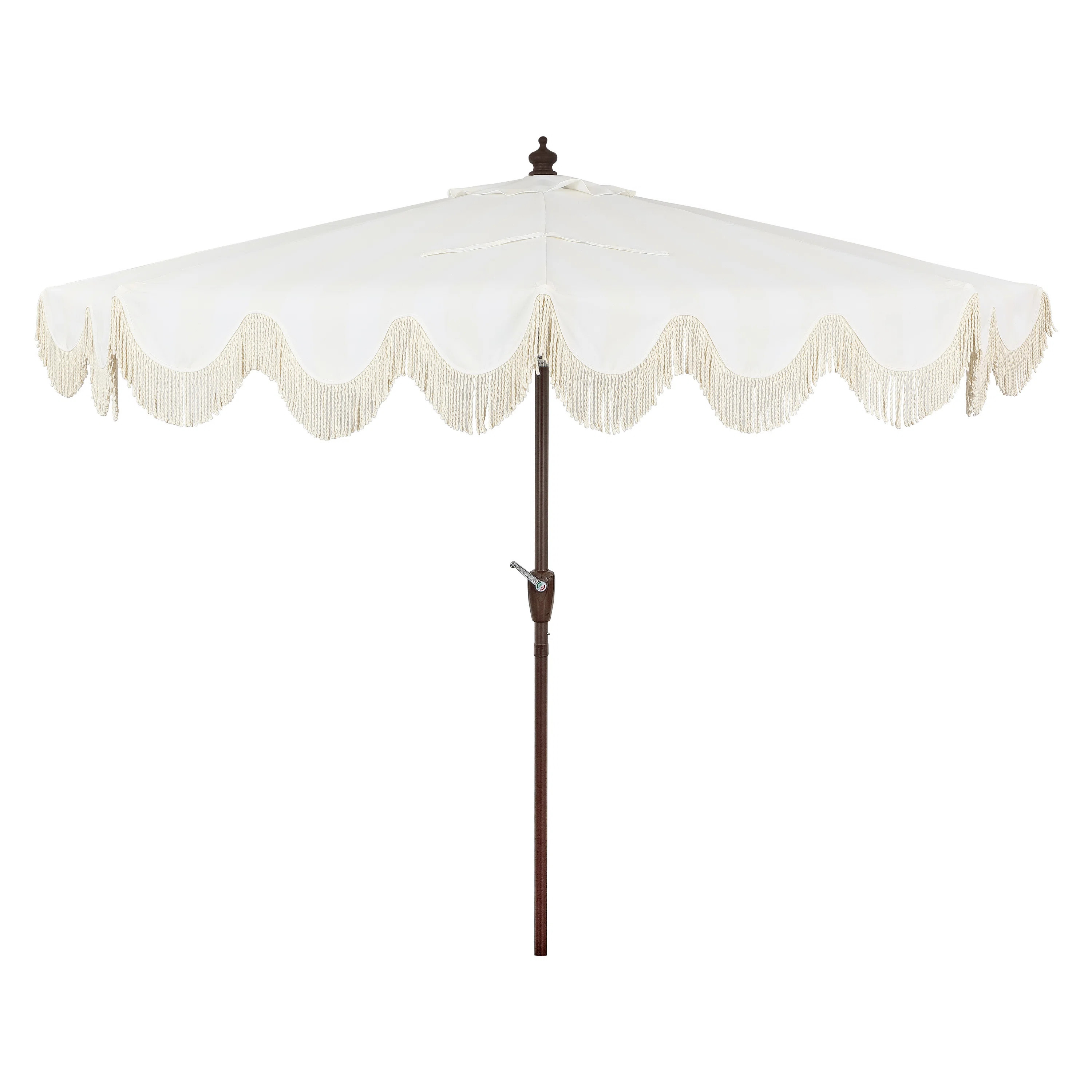 Tasheba 9 ft. Classic Scalloped Fringe Half Market Patio Umbrella with Crank, and UV Protection | Wayfair North America