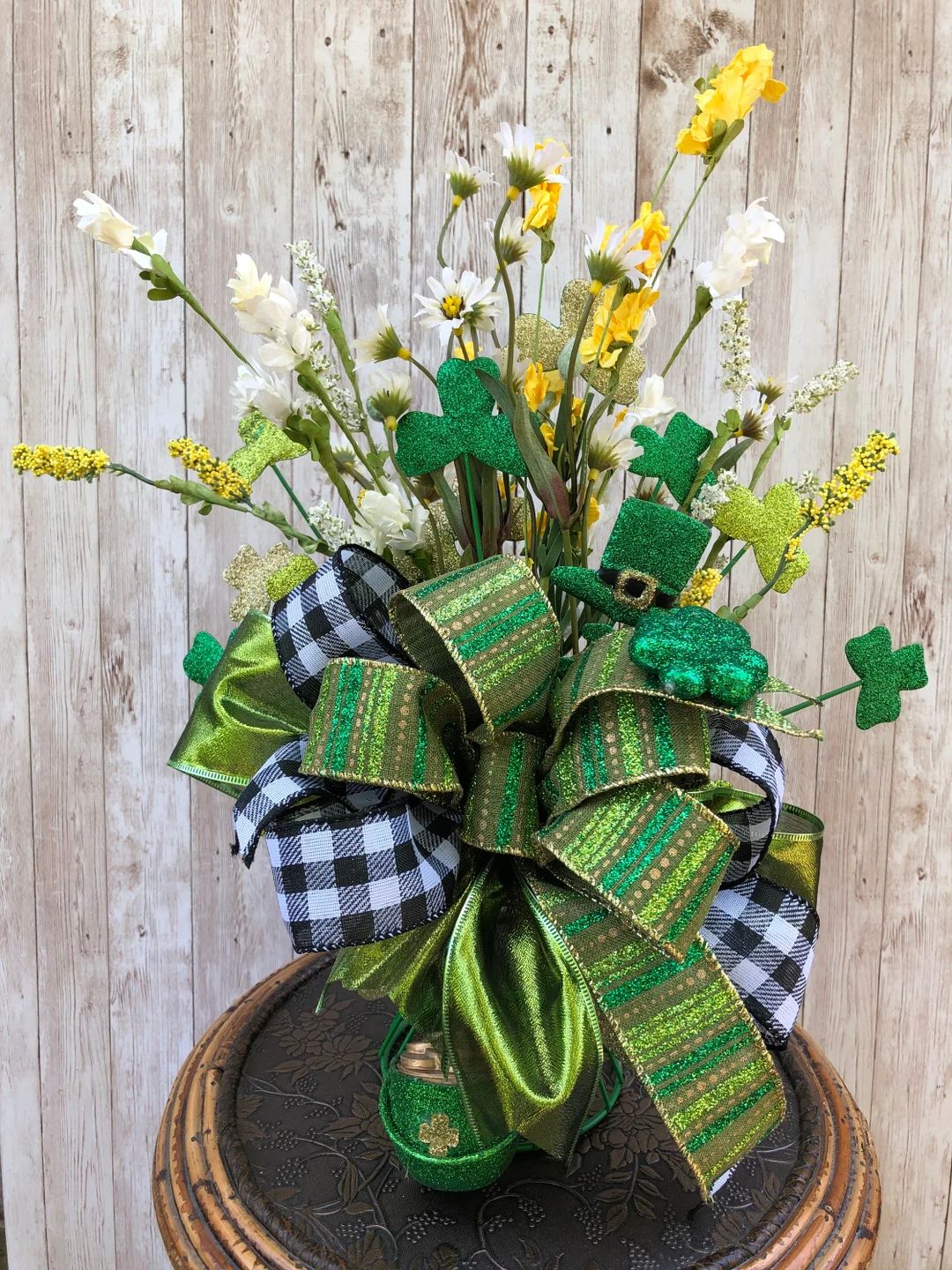 St Patrick’s Day Arrangement, St Patrick’s Day Decor, Leprechaun Floral Arrangement, Shelf Si... | Etsy (US)