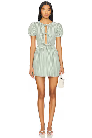 MORE TO COME Heather Mini Dress in Green Stripe from Revolve.com | Revolve Clothing (Global)