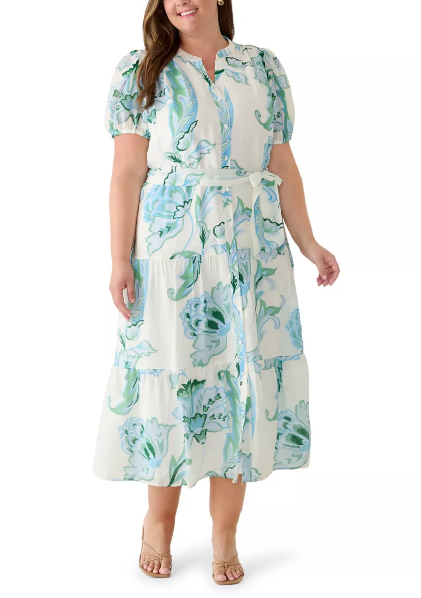 Plus Size Button Front Midi Dress | Belk