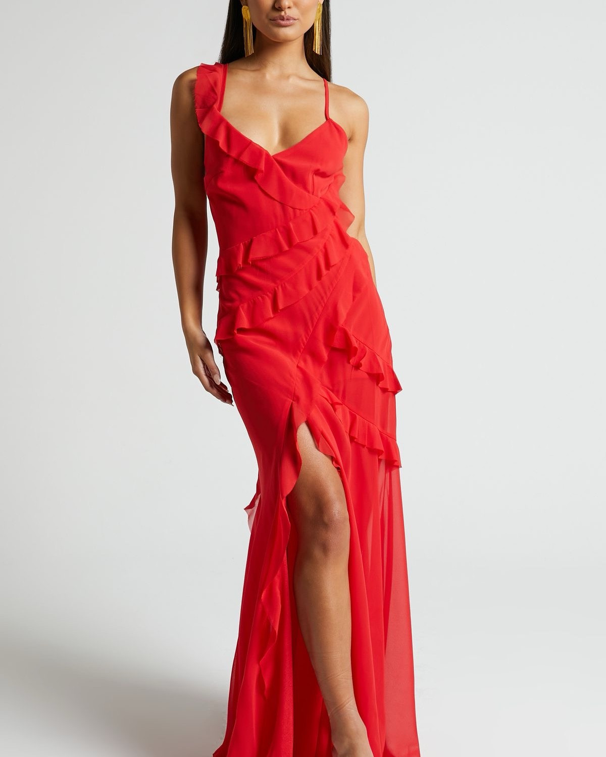 Turn heads in this stunning red ruffle dress! Perfect for any occasion, its bold color and elegant design will make you the star of the night. Bring a touch of glamour to your wardrobe! 💃✨ #FashionMustHave #RedDress #ShopNow

#LTKSummerSales #LTKStyleTip #LTKParties