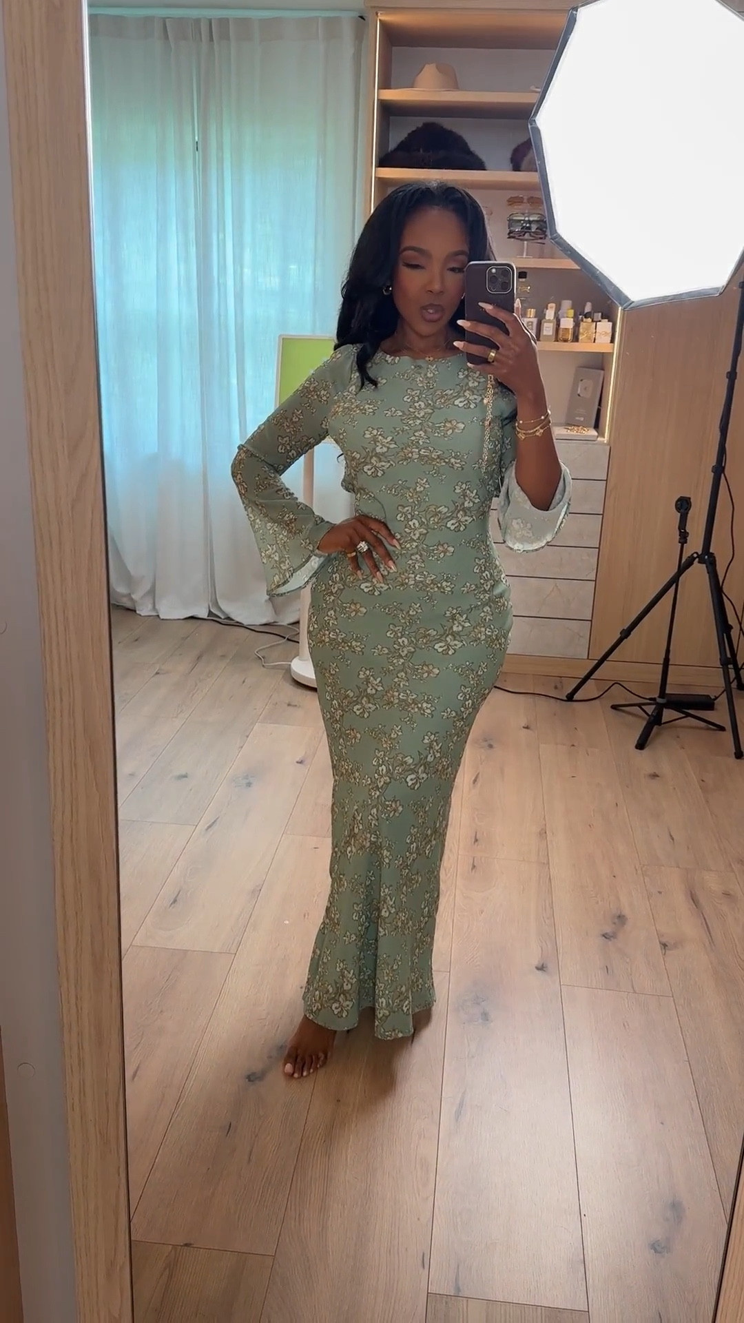 Scroll to shop this soft floral moment 🌿

This fitted maxi with delicate florals and flared sleeves is so feminine and flattering—perfect for brunch, baby showers, or a pretty spring event.

📏 Measurements: 5’4”, 140 lbs, 34D bust, 27” waist, 40” hips

Follow me on Instagram and YouTube @kirasfashionfinds  

#LTKgrwm #LTKootd #LTKvlog