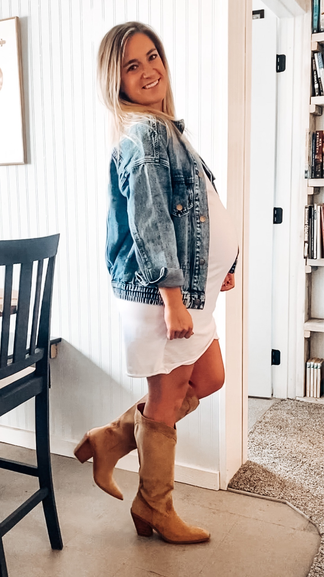 Fall outfit
Fall outfits
Fall wedding guest 
Fall wedding guest outfit 
Fall boots 
Knee-high boots 
Denim jacket
Bump friendly 
Maternity 
Maternity outfit 
Fall maternity outfit 
Maternity fall outfit

#LTKbump #LTKstyletip #LTKSale