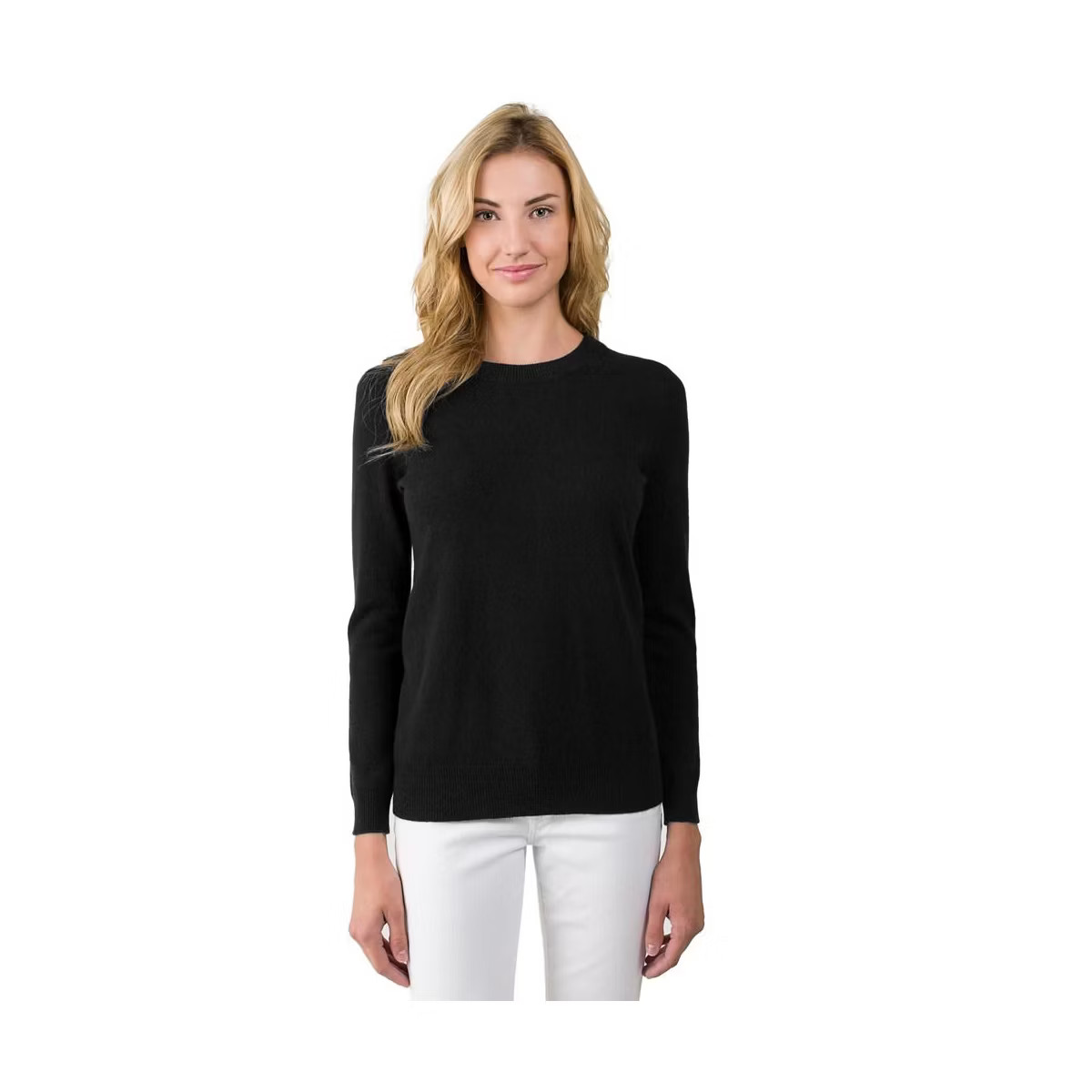 JENNIE LIU Women's 100% Pure Cashmere Long Sleeve Crew Neck Pullover Sweater | Target