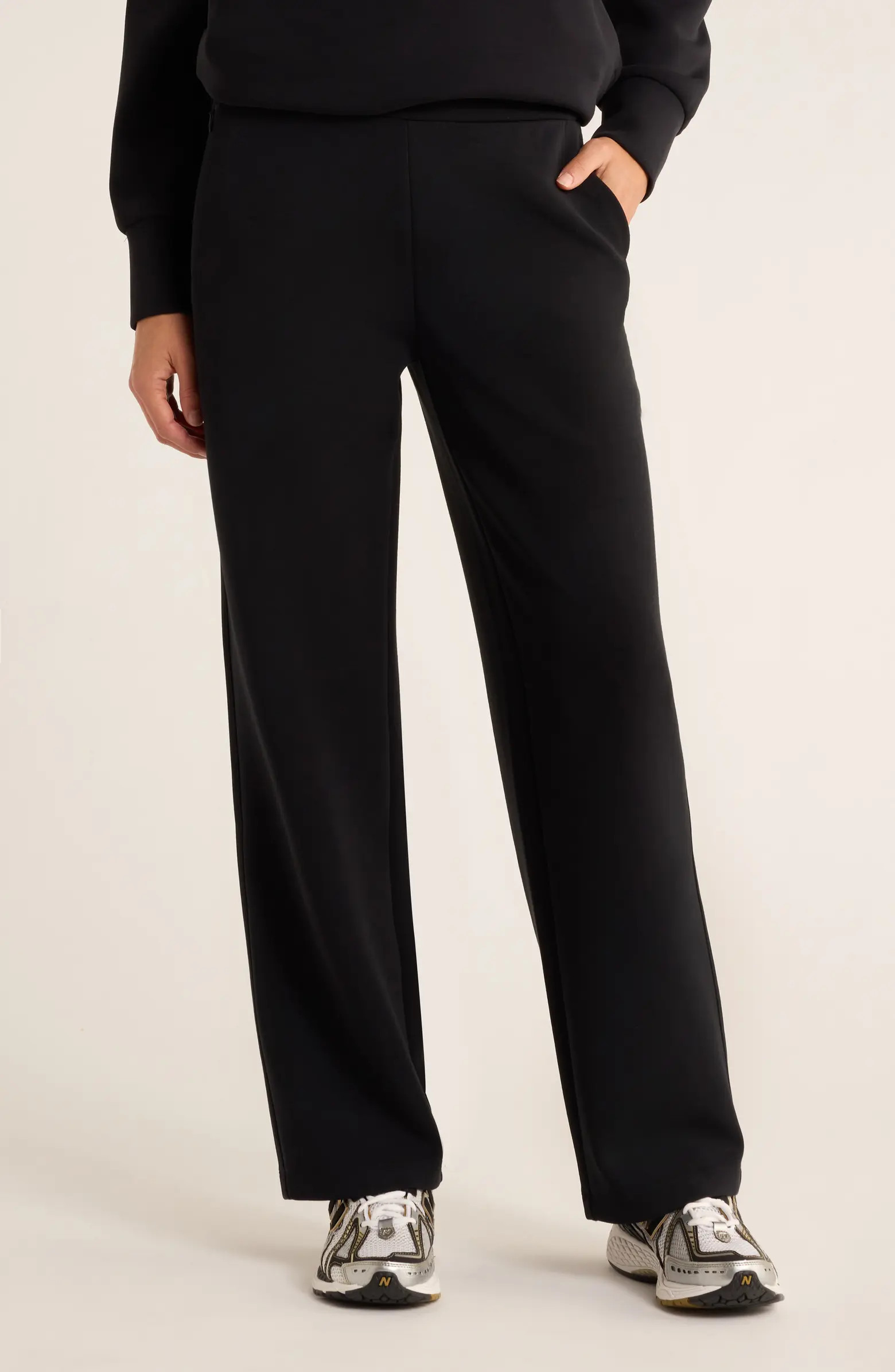 Cozy Scuba Knit High Waist Straight Leg Pants | Nordstrom