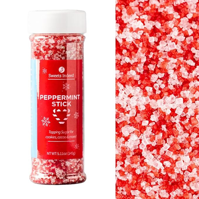 Sweets Indeed Peppermint Sugar Topping – 5.11 oz Holiday Candy Cane Finish | Festive Peppermint... | Amazon (US)
