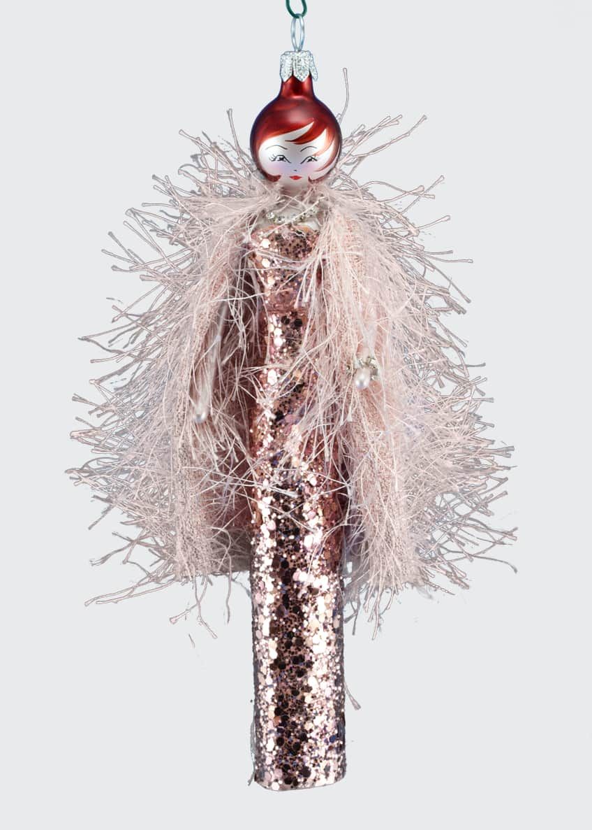 Exclusive Lady Glitter Dress Feather Jacket Ornament | Bergdorf Goodman
