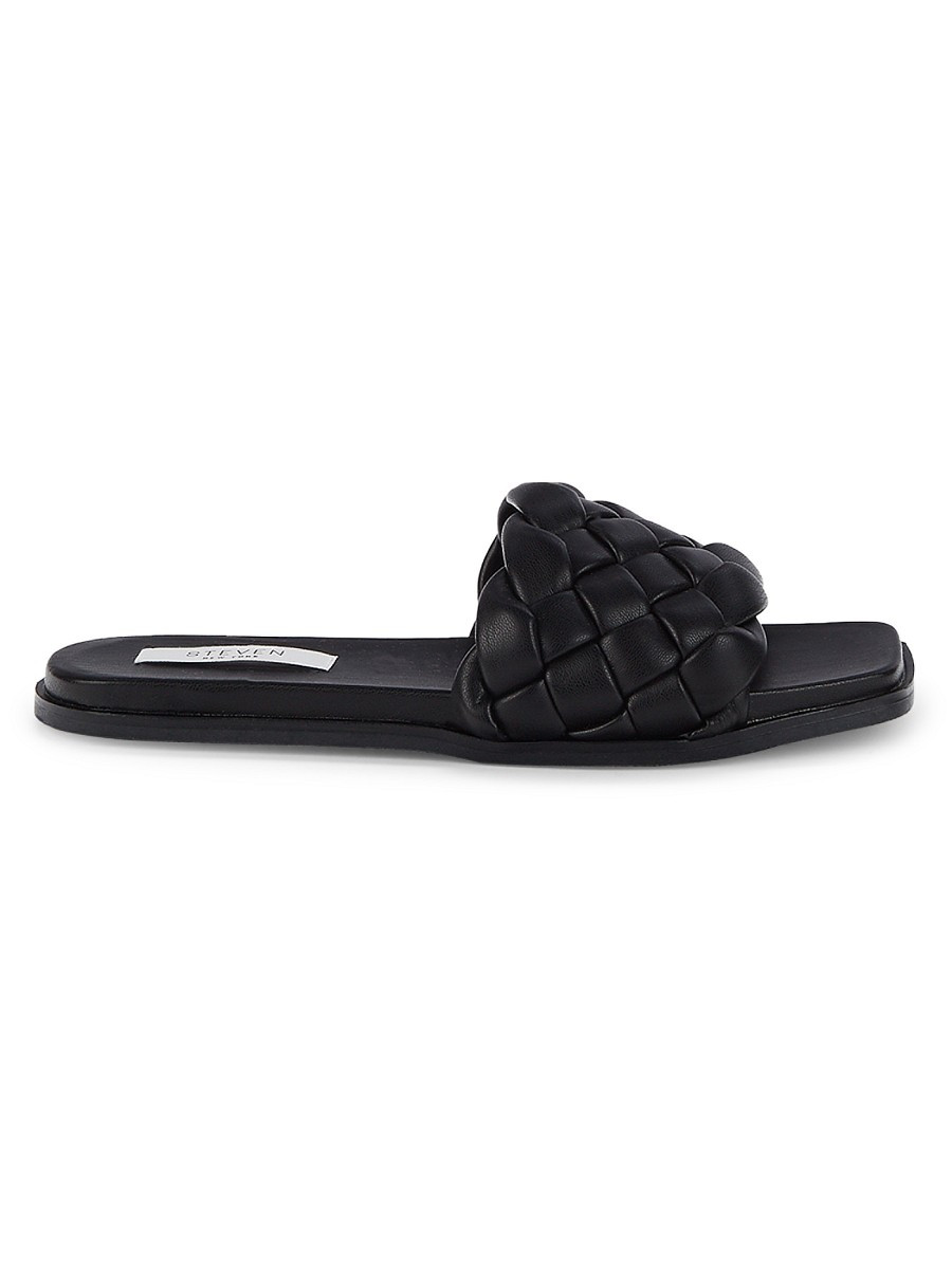 Steven New York Women's Yannis Woven Flat Sandals - Black - Size 7 | Saks Fifth Avenue OFF 5TH