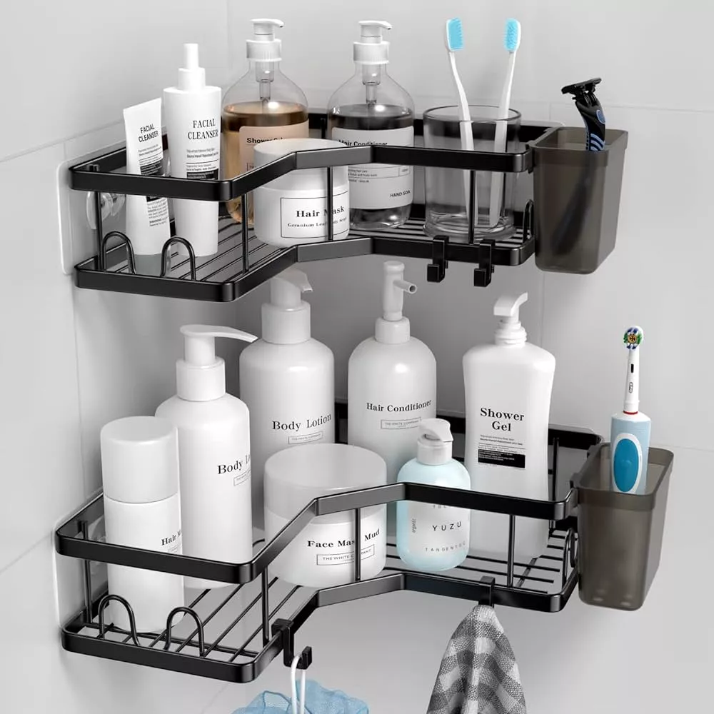 Moforoco Shower Caddy Shelf Organizer Rack(2pack) Self Adhesive