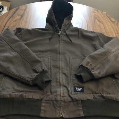 WALLS BLIZZARD PRUF BROWN MEN’S HOODED Fleece LINED CANVAS Duck WORK JACKET L | eBay US