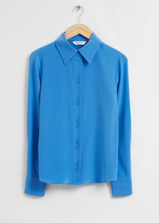 Shell Button Silk Blouse | & Other Stories US