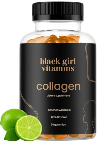 Black Girl Vitamins - Collagen Gummies for Hair, Skin, and Nail Support, with Vitamin C, Vitamin E, and Biotin, Gluten-Free, (Lime), 60ct | Amazon (US)