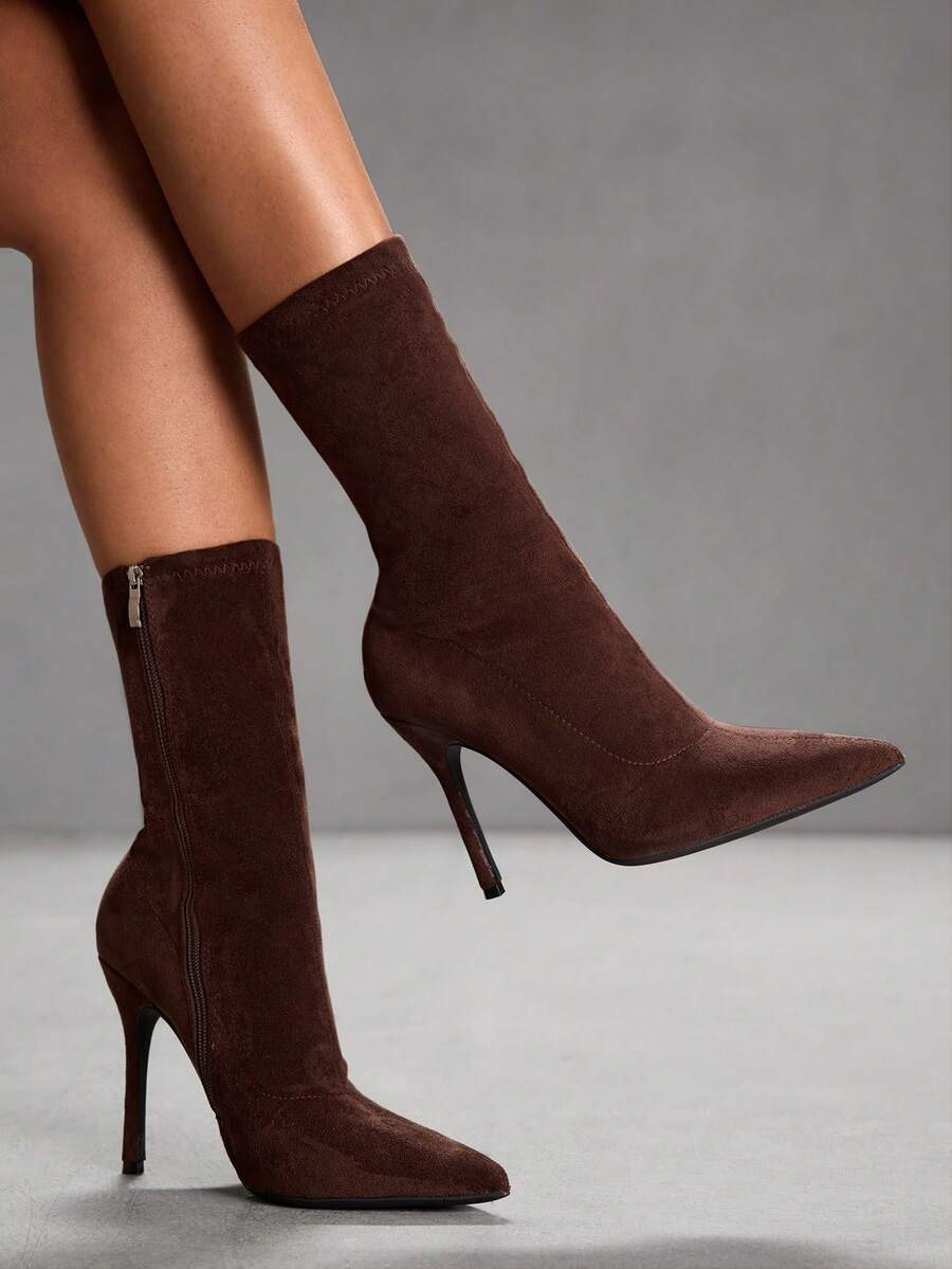 CUCCOO SZL Women's Pointed Toe Stiletto Ankle Boots, Fashionable For Commuting, Dating, Party, Va... | SHEIN