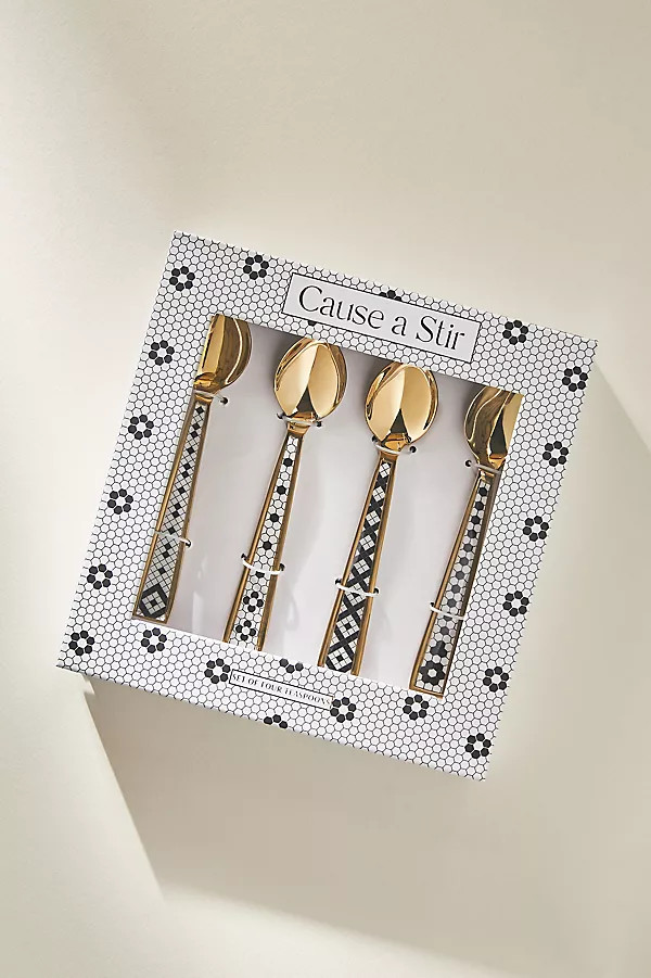 Bistro Tile Teaspoons, Set of 4 | Anthropologie (US)