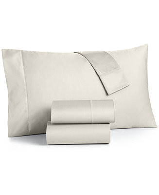 Solid 550 Thread Count 100% Cotton 4-Pc. Sheet Set, Queen | Macy's
