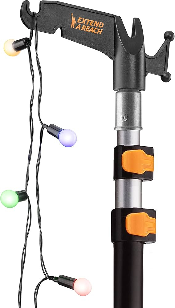 5-12 ft Long Telescopic Extension Pole with Utility Hook // Telescoping Pole for Christmas Lights... | Amazon (US)