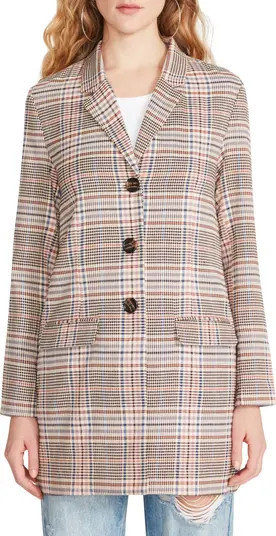 Study Hall Plaid Longline Blazer | Nordstrom