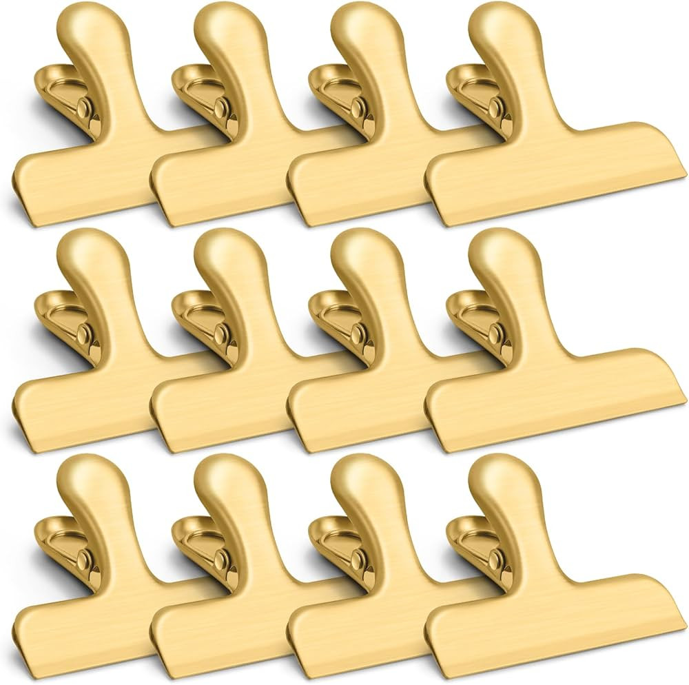 VNDUEEY 12 Pack Chip Clips, Stainless Steel Bag Clips for Food - Keep Snacks Fresh, Strong Grip C... | Amazon (US)