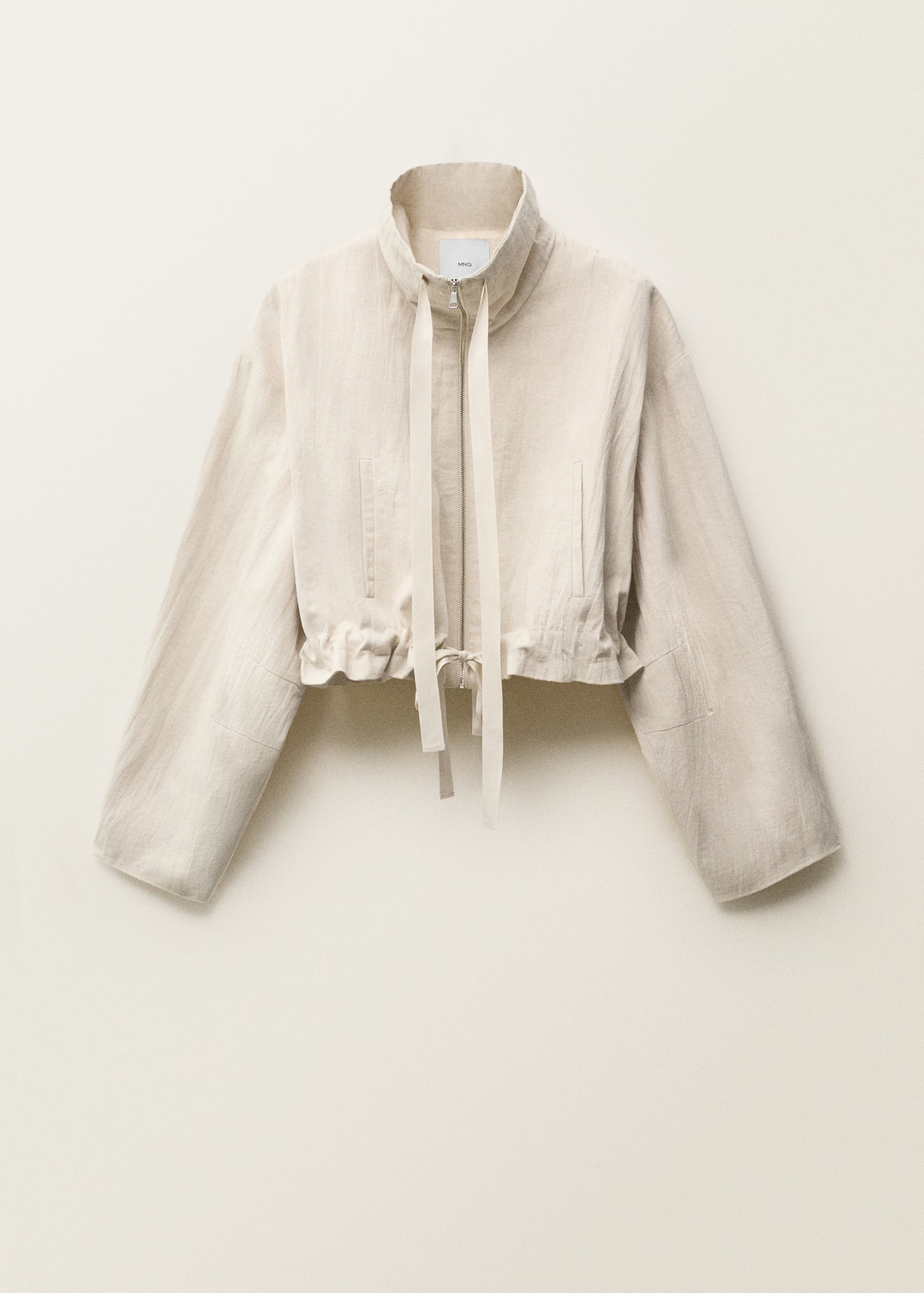 Linen jacket with belt - Women | MANGO United Kingdom | MANGO (UK)
