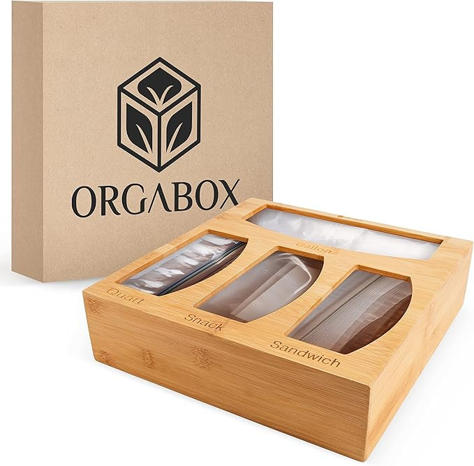 Ziplock Bag Storage Organizer - Plastic Food Storage Bag Dispenser for Kitchen Drawer or Wall Han... | Amazon (US)