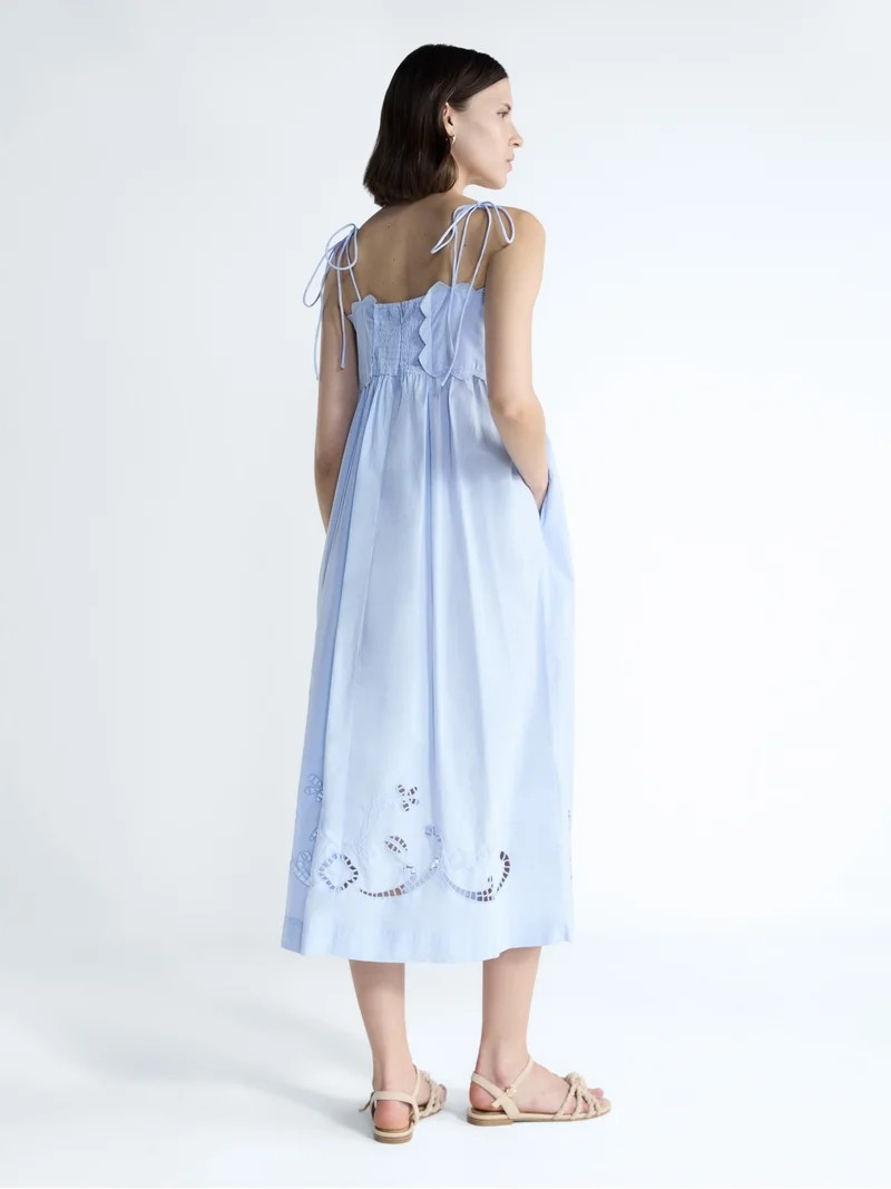Free Assembly Women\u2019s Embroidered Cotton Midi Dress, Sizes XS-XXL - Walmart.com | Walmart (US)