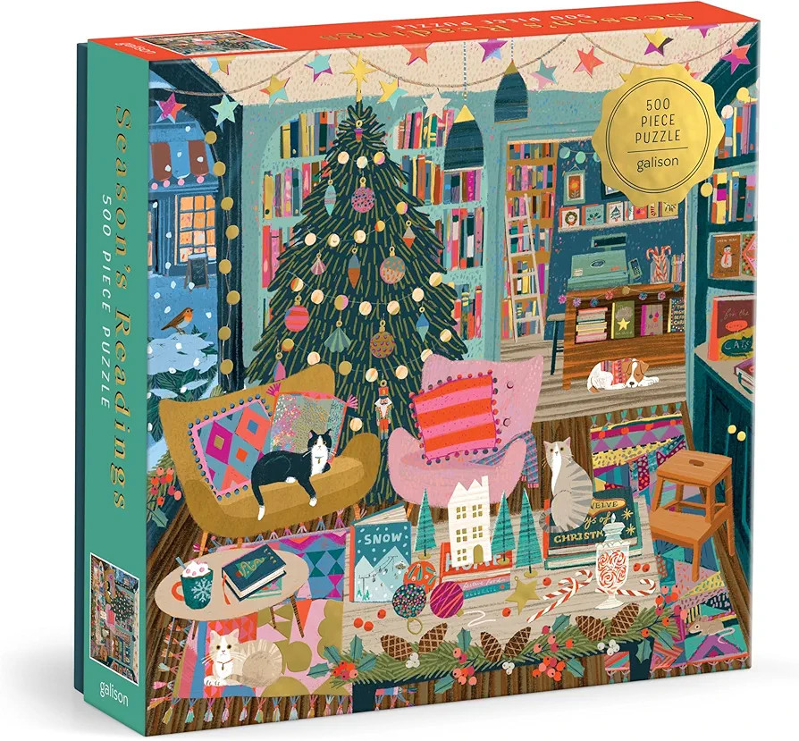 Galison Season's Reading – 500 Piece Foil Jigsaw Puzzle Featuring Beautiful Artwork of A Cozy C... | Amazon (US)