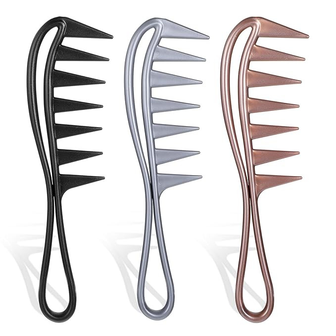 3 Pcs Wide Tooth Comb Curly Hair Comb Large Tooth Combs Shark Teeth Hair Combs Hair Styling Acces... | Amazon (US)