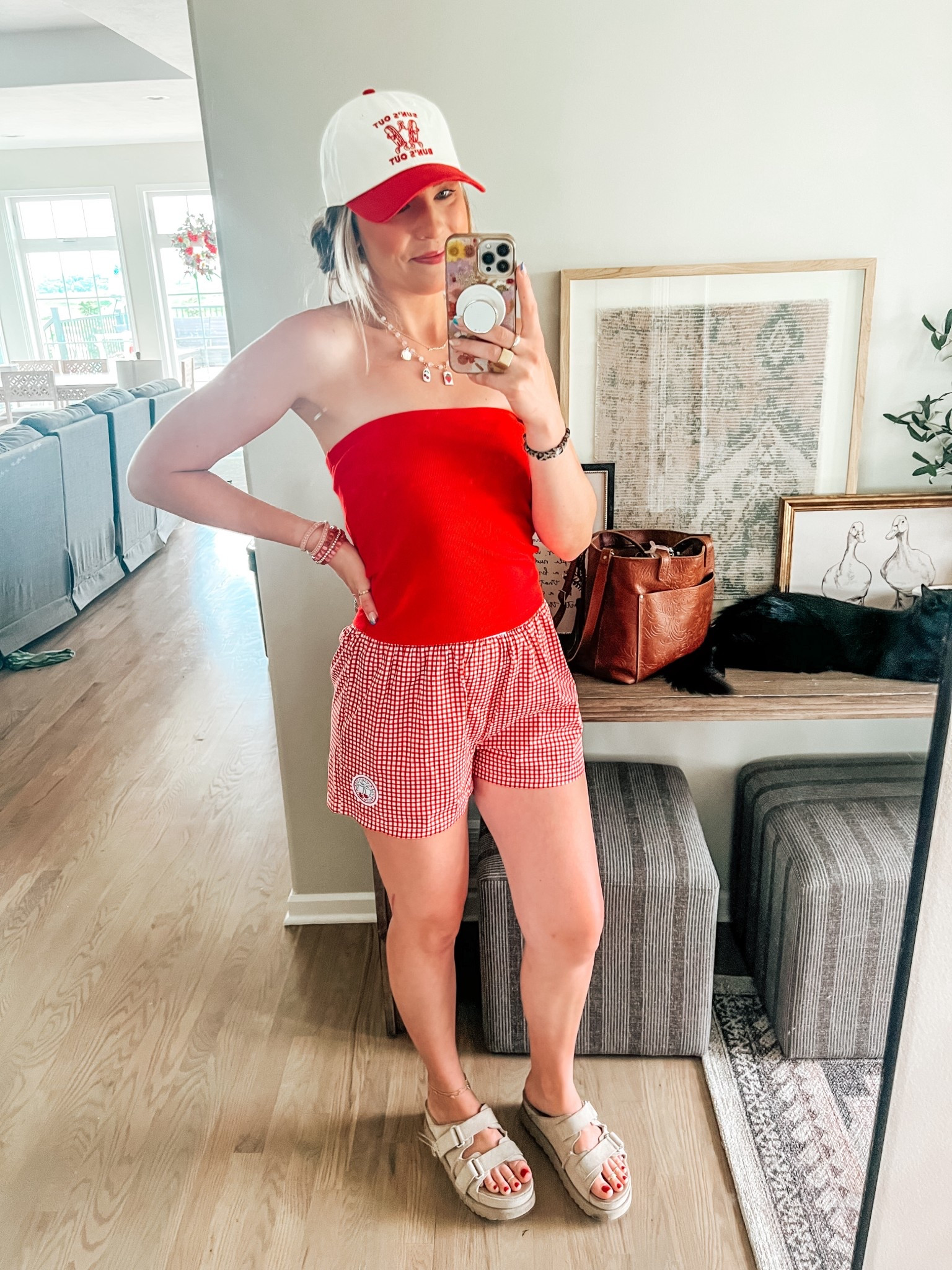 ‘Suns out buns out’ target summer outfit! Cutest red gingham boxer short with a cherry red tube top and the most fun hat ever! 

#LTKFindsUnder50 #LTKSeasonal #LTKSummerEdit