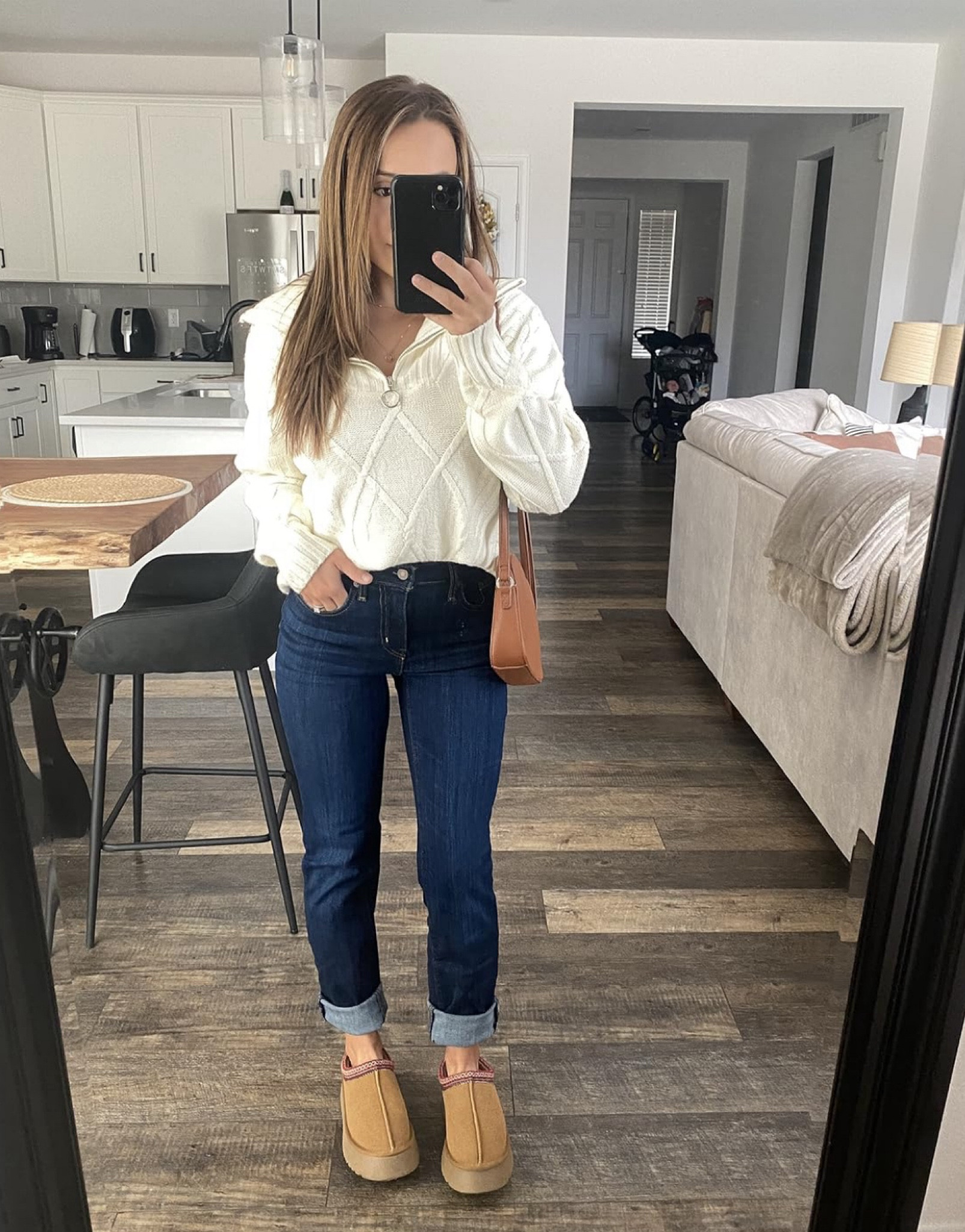 Fall Fashion - Ugg inspired slippers - Sweater Outfit - Fall OOTD - Levi’s Jeans - Fall Trends

#LTKSeasonal #LTKstyletip #LTKfindsunder100