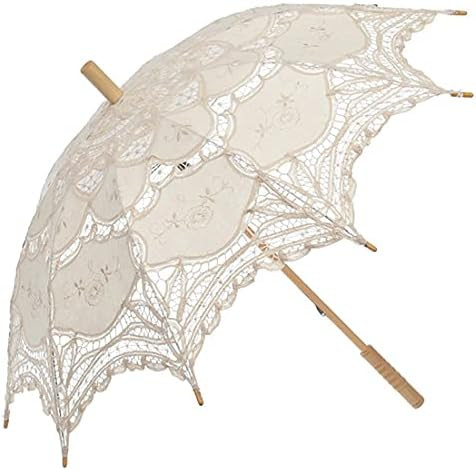 Lace Parasol Umbrella Vintage Wedding Bridal Lace Umbrella for Decoration Photo Tea Party 32 Inch... | Amazon (US)