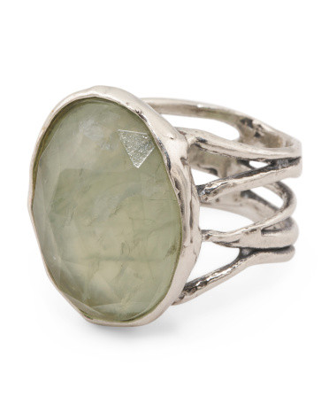 Made In Israel Sterling Silver Prehnite Ring | TJ Maxx