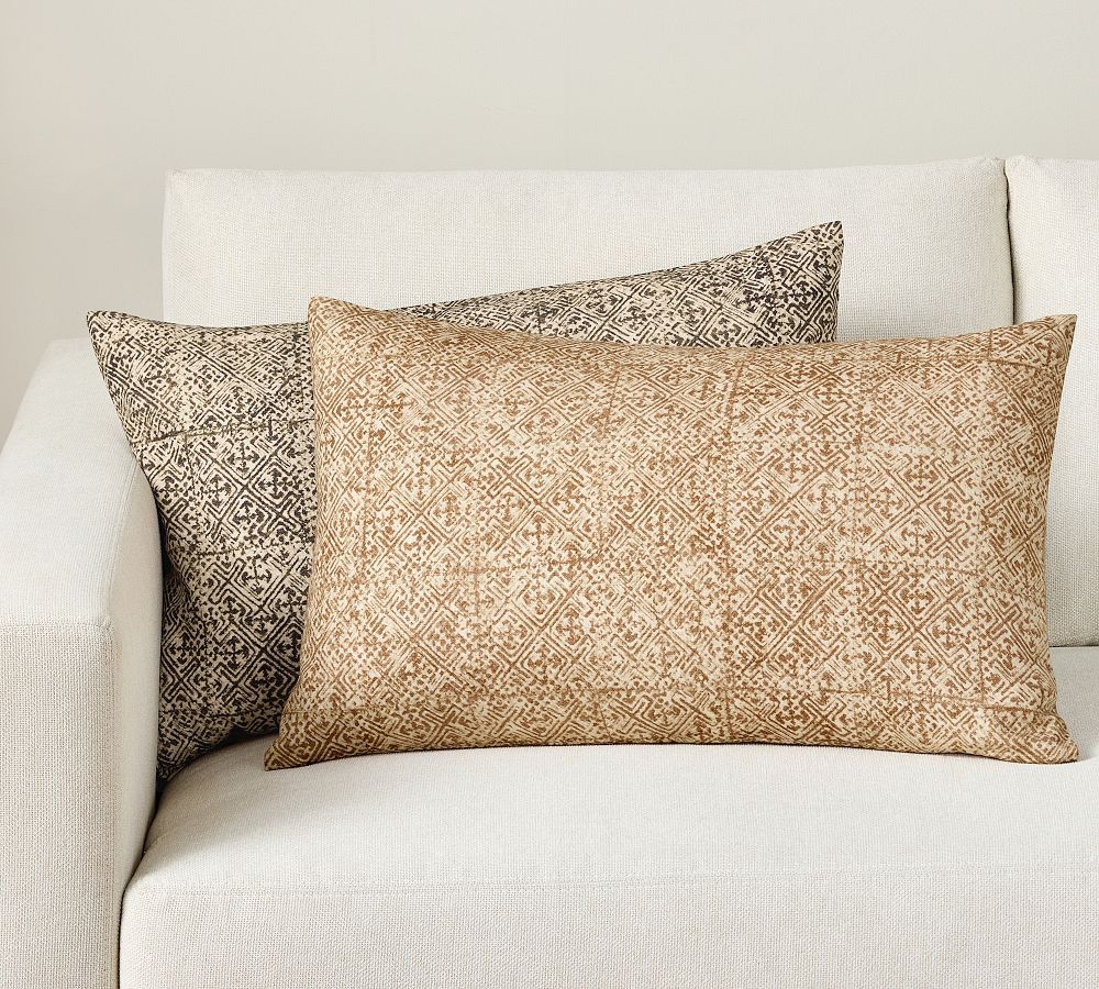 Brooks Printed Lumbar Pillow | Pottery Barn (US)