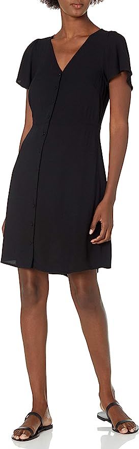 Amazon Brand - Goodthreads Women's Fluid Twill Button-Front Fit-and-Flare Dress | Amazon (US)
