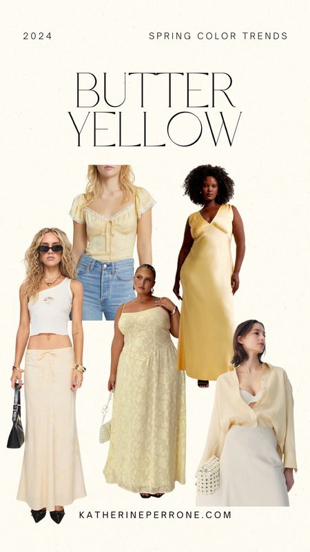 Spring 2024 Color Trends: Butter Yellow
Insta & TikTok: katlpx 

[ butter yellow color trend, butter yellow milkmaid crop top, butter yellow satin maxi dress, how to lose a guy in 10 days, butter yellow maxi skirt, butter yellow tube top maxi dress, butter yellow button up shirt, spring style, summer fashion inspo ]


#LTKstyletip