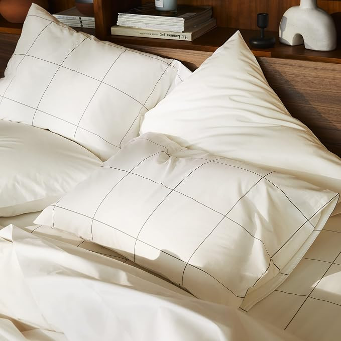 Brooklinen Luxury Percale Pillowcases - Set of 2, King Size in Window Pane - 100% Long Staple Cot... | Amazon (US)
