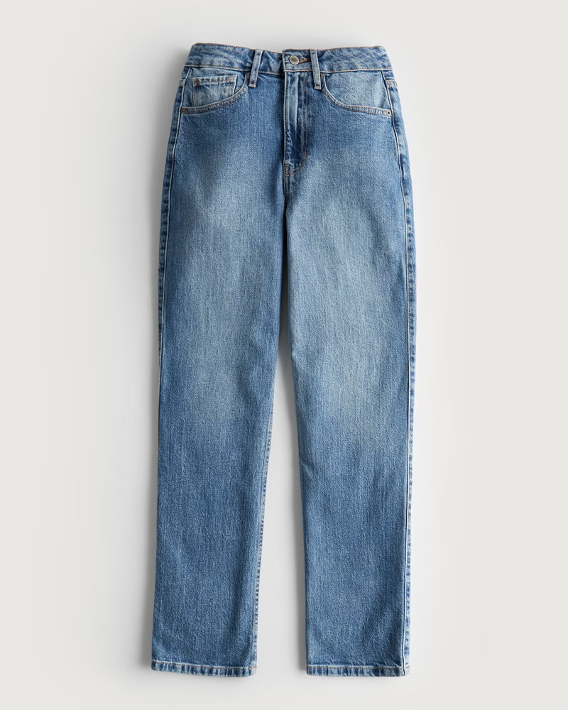 Shop All Social Tourist Highest Rise Straight Jeans | Shop All Bottoms | HollisterCo.com | Hollister (US)