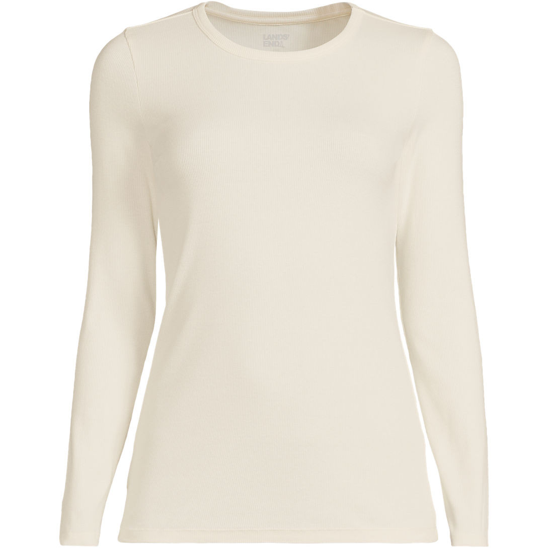 Women's Long Sleeve Micro Rib T-Shirt | Lands' End (US)