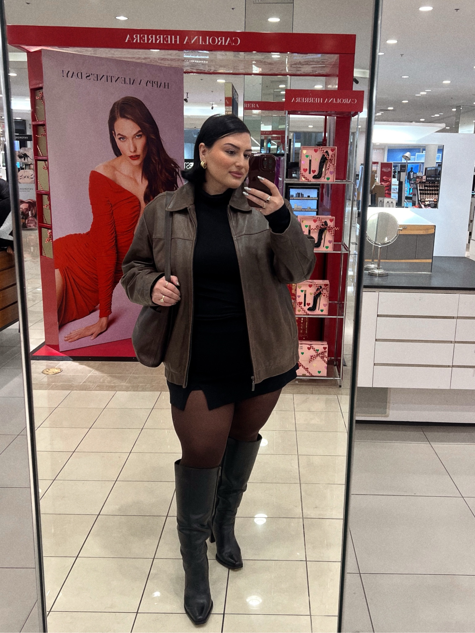 Cold weather date night outfit. Cute leather jacket & mini skirt outfit  

#LTKStyleTip #LTKBeauty #LTKMidsize