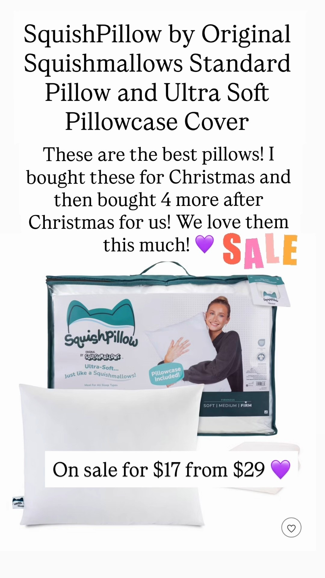 SquishPillow by Original Squishmallows Standard Firm Bed Pillow and Ultra Soft Pillowcase Cover on sale for $17

#LTKSaleAlert #LTKHome