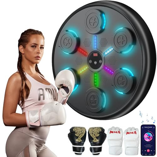 Music Boxing Machine, Boxing Music Workout Machine for Adults Kids, Smart Bluetooth Boxing Music Trainer, Wall Mounted Musical Punching Pad, Boxing Machine with Gloves, Gift for Birthdays Christmas | Amazon (US)