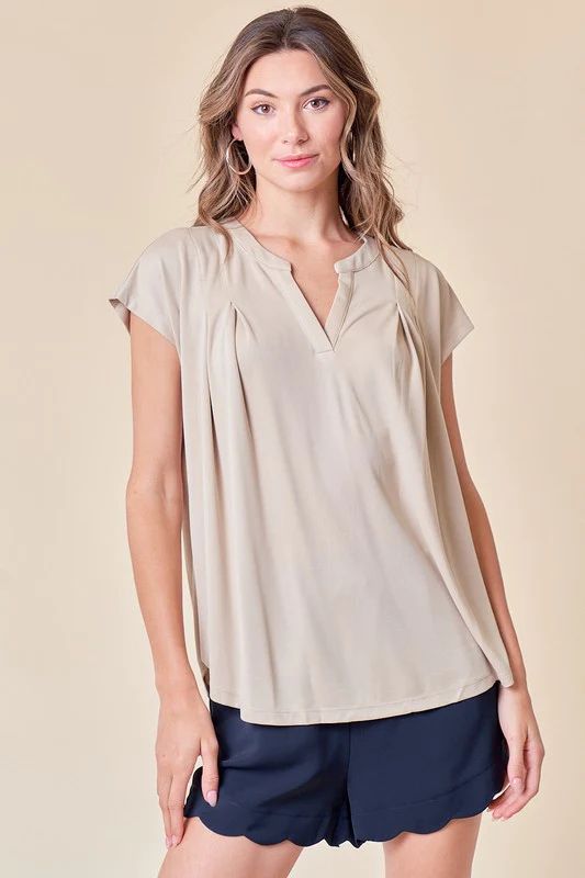 Cupro Blouse With Pleat Detail | Peppered with leopard
