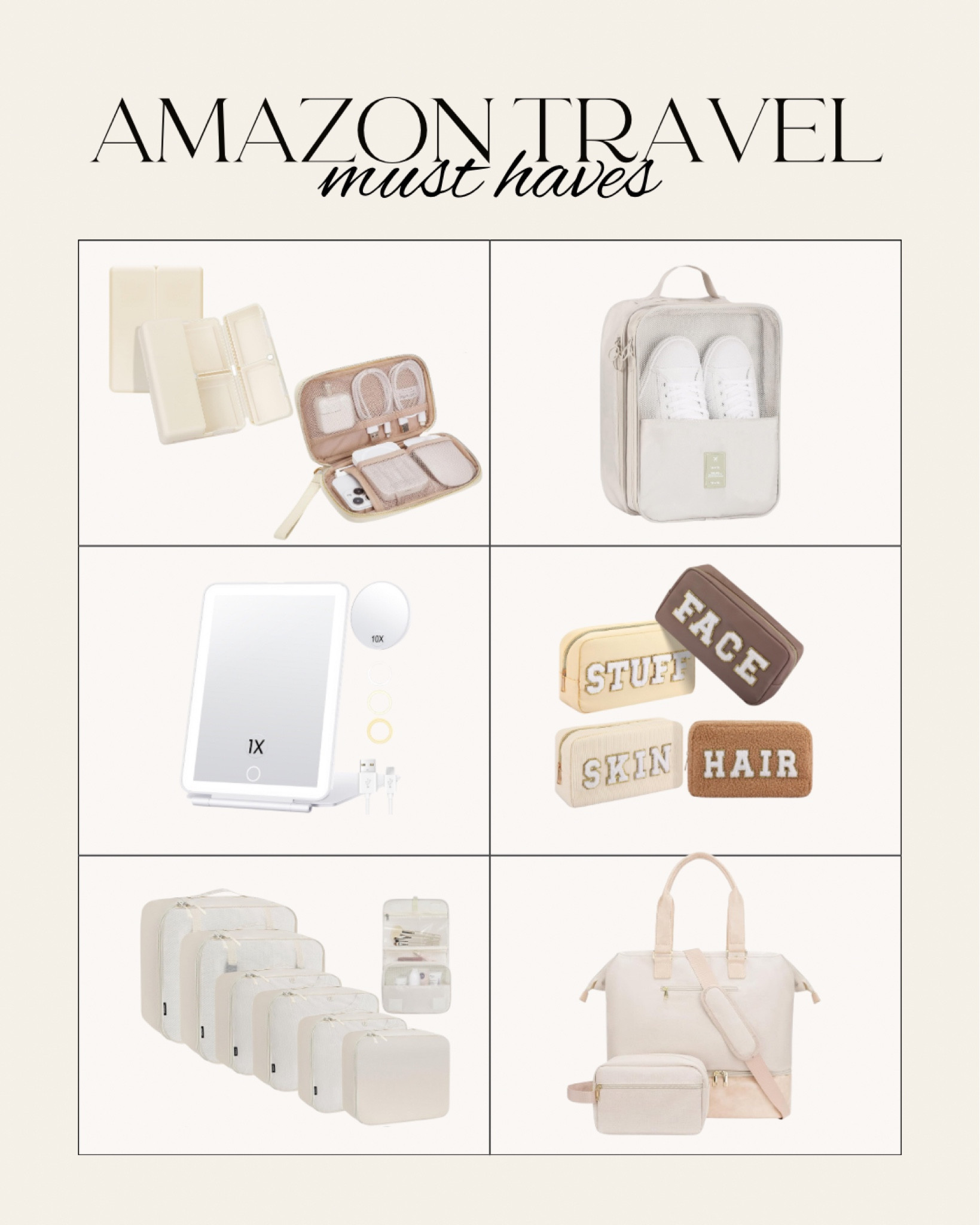 Amazon travel must haves! Travel essentials, Amazon travel finds, packing cubes, beis look alike, travel mirror, pill organizer, travel bags, shoe bag

#LTKstyletip #LTKfindsunder50 #LTKtravel