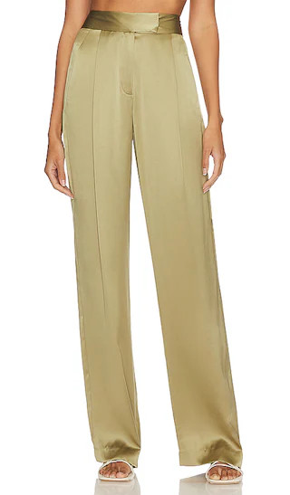 The Sei Wide Leg Trouser in Sage. - size 10 (also in 0, 2, 4, 6, 8) | Revolve Clothing (Global)