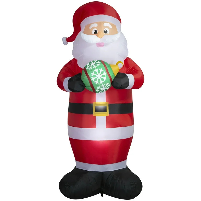 10 ft Santa Holding Ornament Christmas Airblown Yard Inflatable, Multicolor, by Holiday Time | Walmart (US)