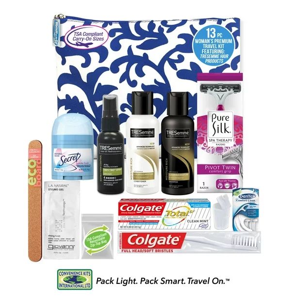 Convenience Kits International Women's Premium 13 PC Assembled Kit, TSA Compliant, in Reusable To... | Walmart (US)