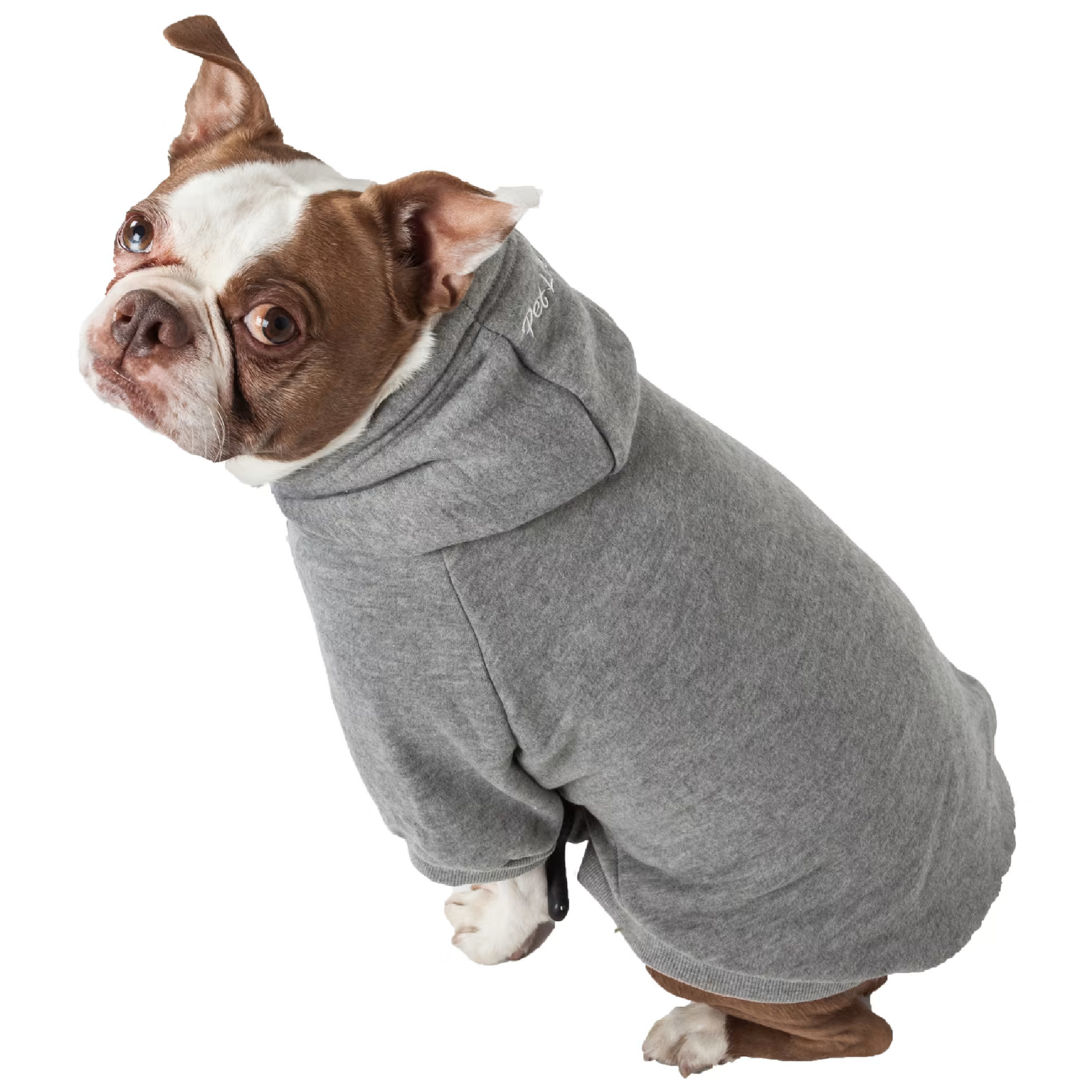 Pet Life Grey Fashion Plush Cotton Pet Hoodie Sweater, Medium | Petco
