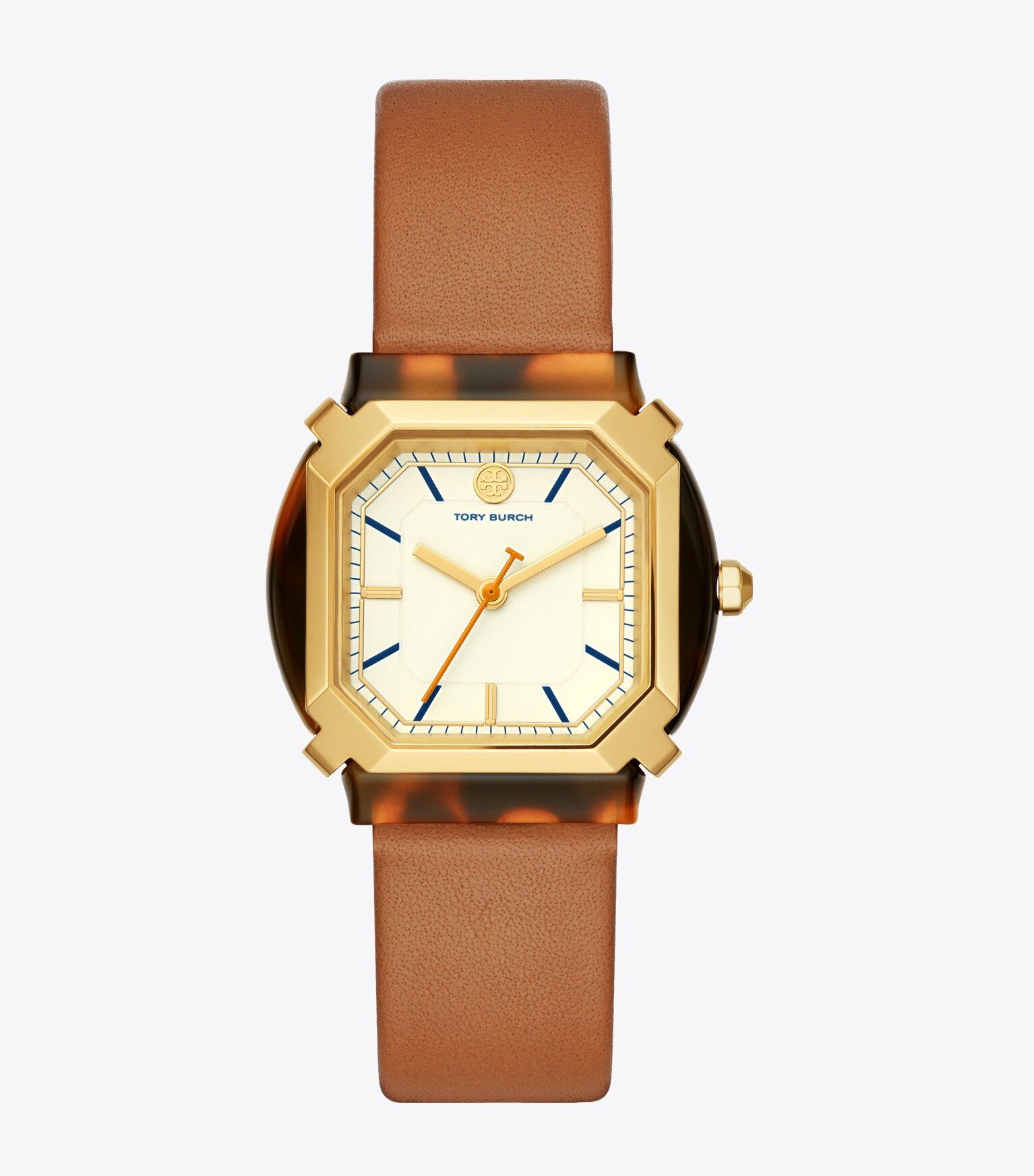 Blake Watch, Luggage Leather/Gold/Tortoise, 35 MM | Tory Burch (US)