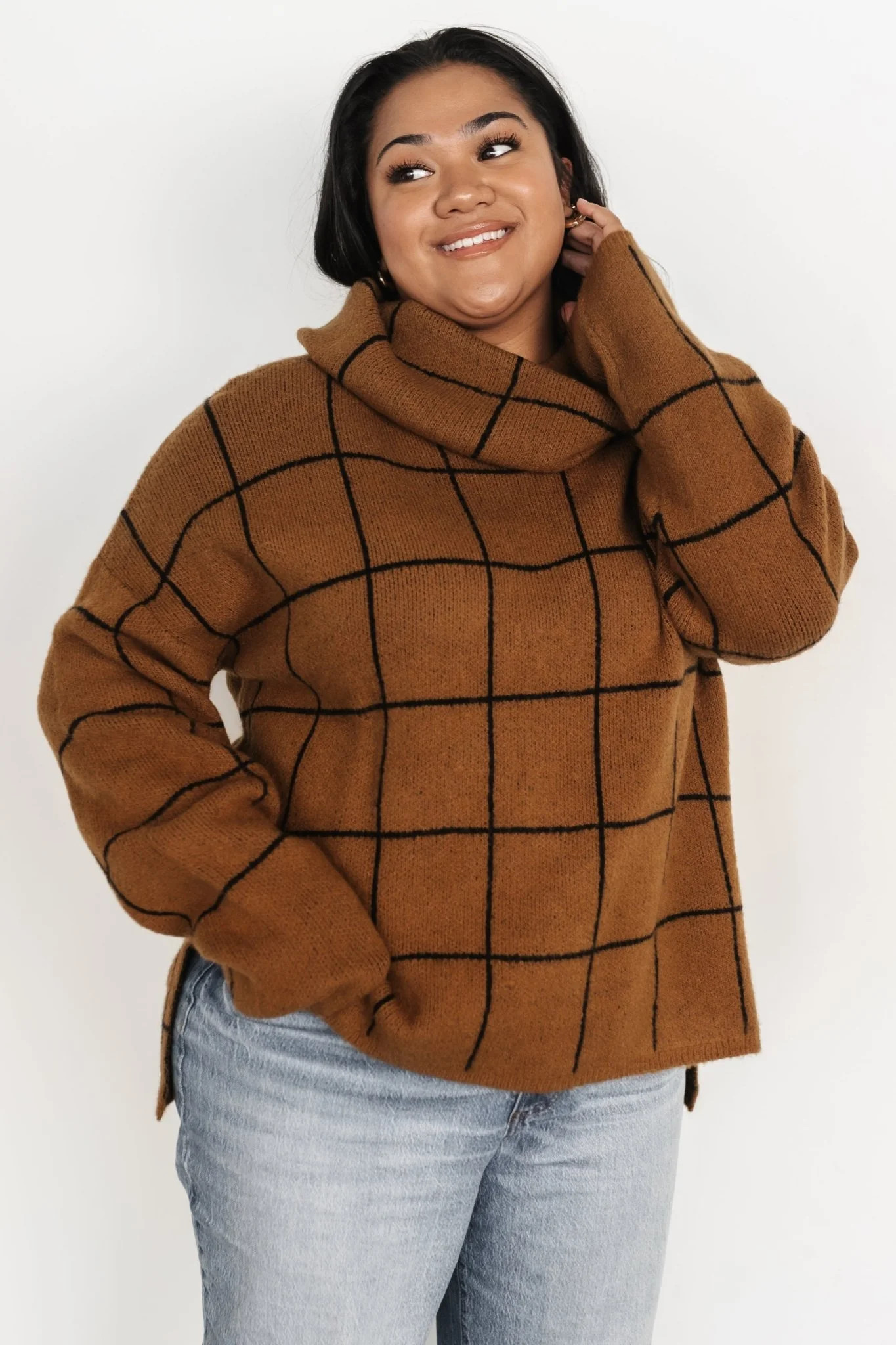 Birmingham Funnel Neck Sweater | Brown | Baltic Born