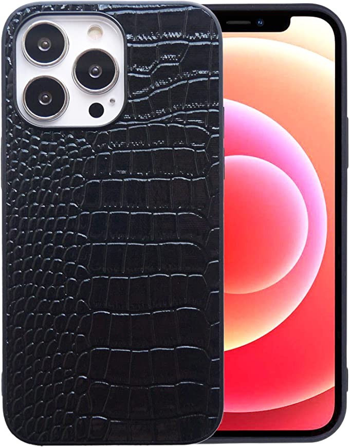 iPhone 13 Pro Max Case for Women, DMaos Crocodile Synthetic Patent Leather Cover, Classic Fashion... | Amazon (US)